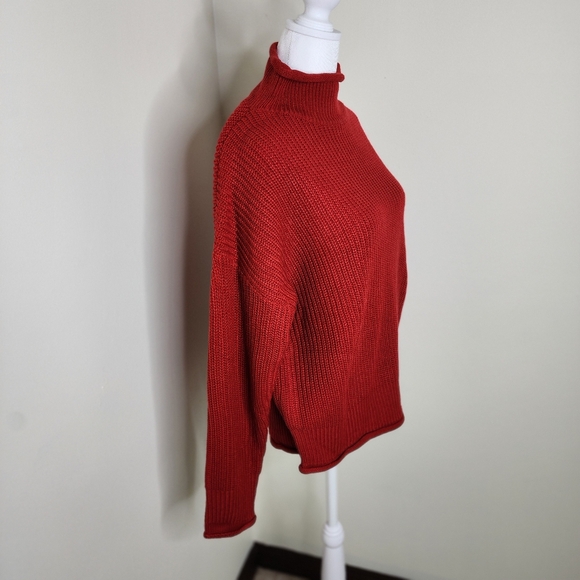 Magnolia Boutique Winter Wonderland Red Mock Neck Sweater size M NWOT - Picture 4 of 9